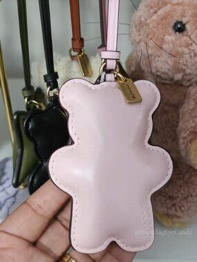 Coach Adorable Bear Puffy Bag Charm Soft Pink CCX43 🐻
